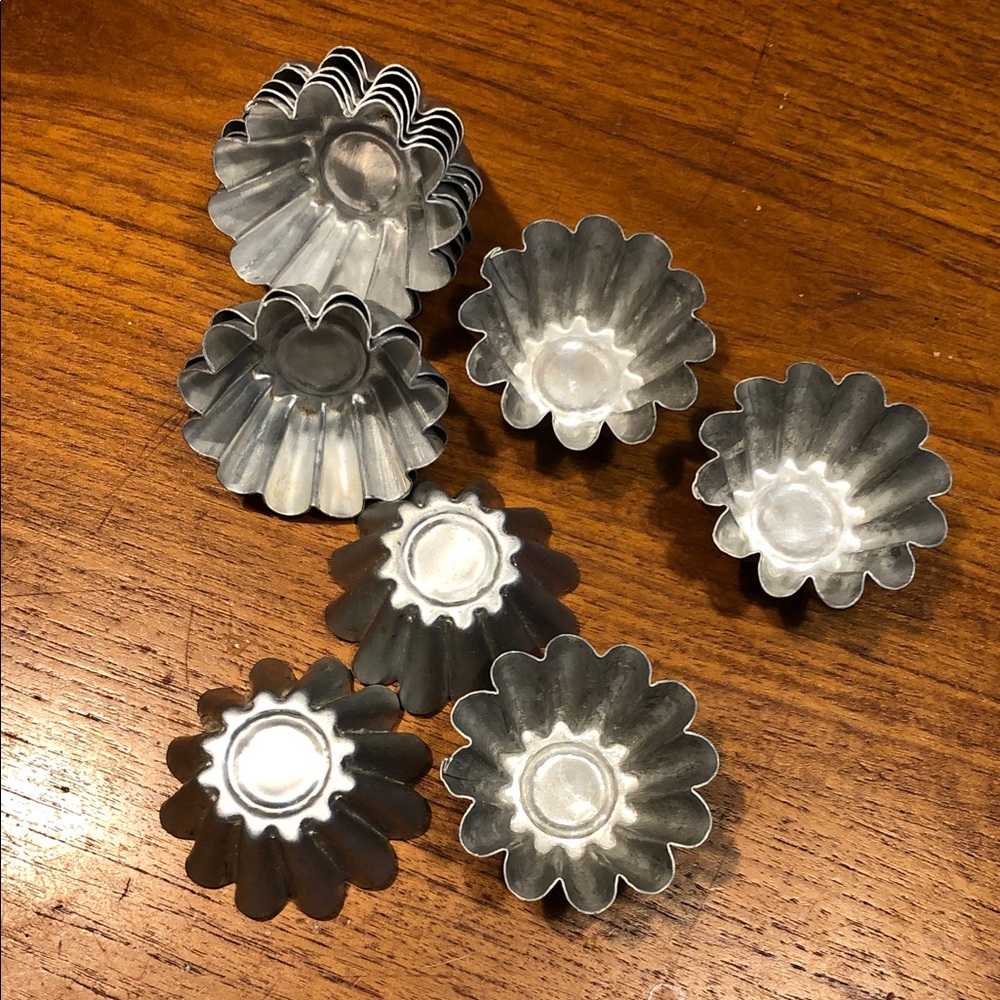 Vintage Silver Fluted Tartlet Molds Set